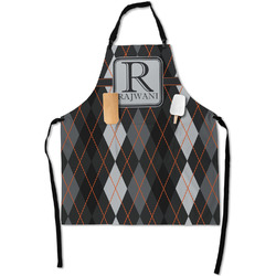 Modern Chic Argyle Apron With Pockets w/ Name and Initial