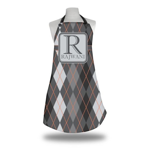 Custom Modern Chic Argyle Apron w/ Name and Initial