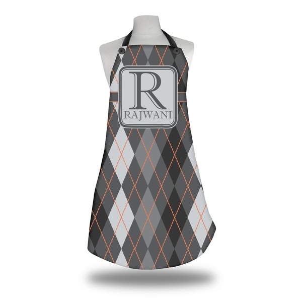 Custom Modern Chic Argyle Apron w/ Name and Initial