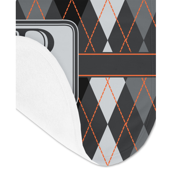 Modern Chic Argyle Baby Bib - AFT detail