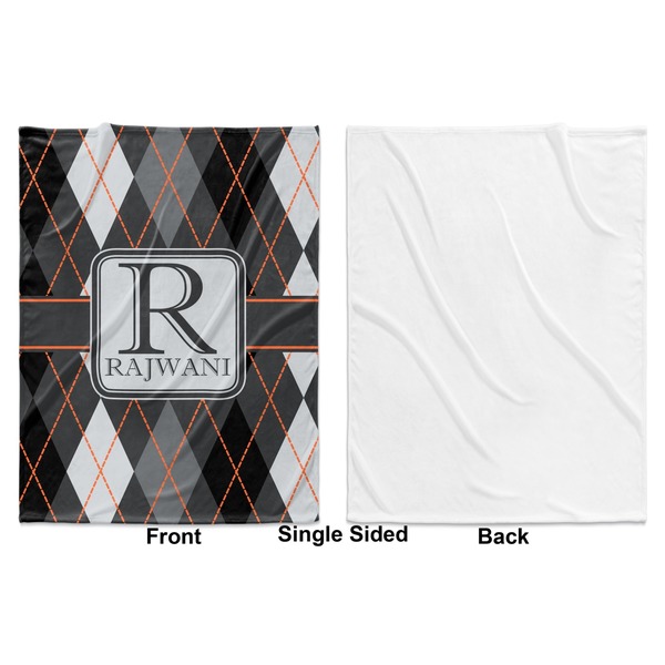 Modern Chic Argyle Baby Blanket (Single Side - Printed Front, White Back)