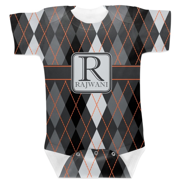 Custom Modern Chic Argyle Baby Bodysuit 0-3 (Personalized)