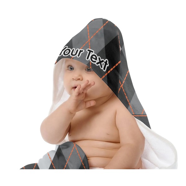 Modern Chic Argyle Baby Hooded Towel on Child
