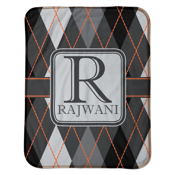 Modern Chic Argyle Baby Sherpa Blanket - Flat