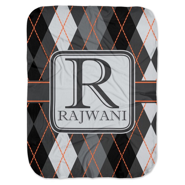 Custom Modern Chic Argyle Baby Swaddling Blanket (Personalized)