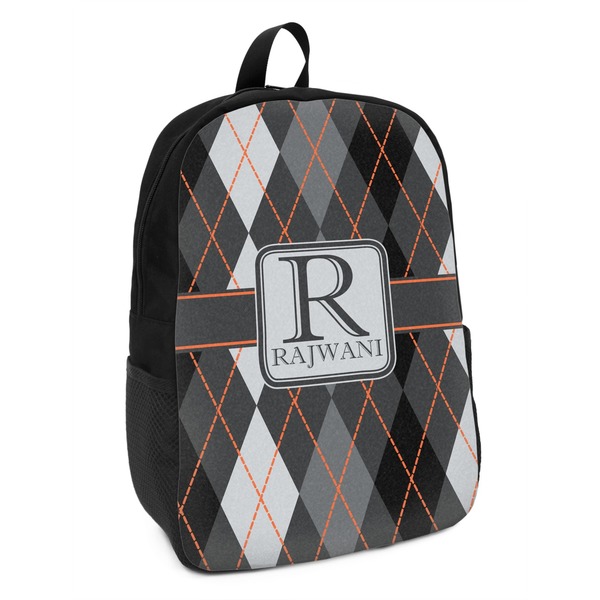 Custom Modern Chic Argyle Kids Backpack (Personalized)