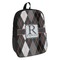 Modern Chic Argyle Backpack - angled view
