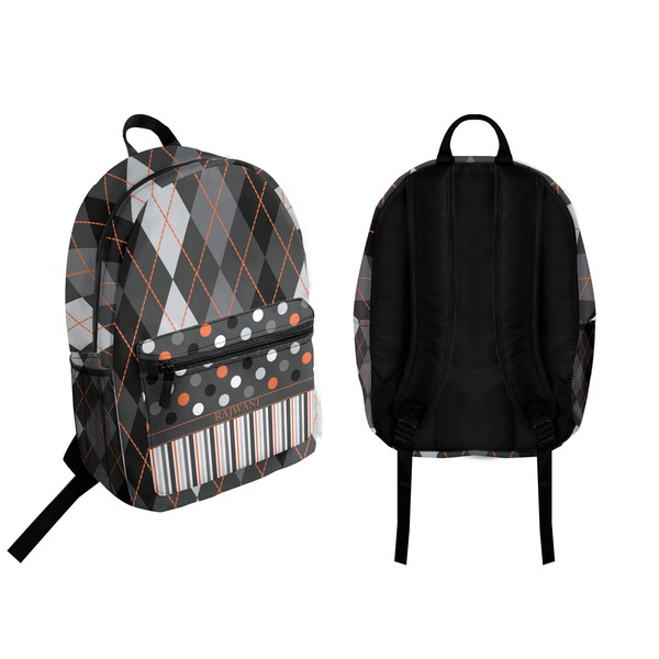 Modern Chic Argyle Backpack front and back - Apvl