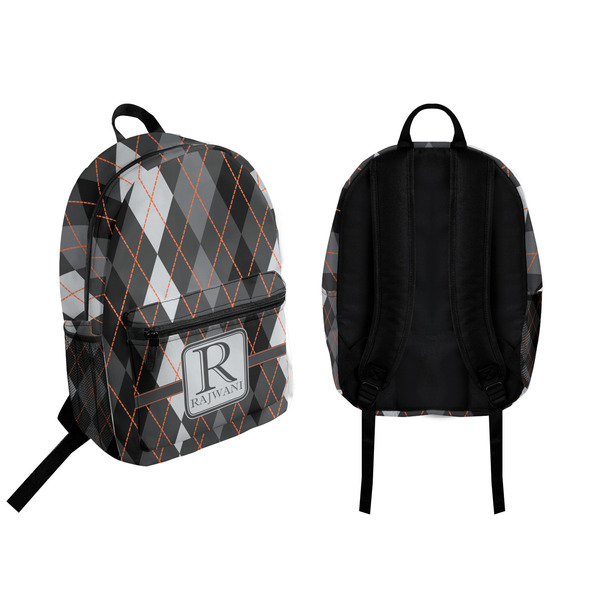 Modern Chic Argyle Backpack front and back - Apvl