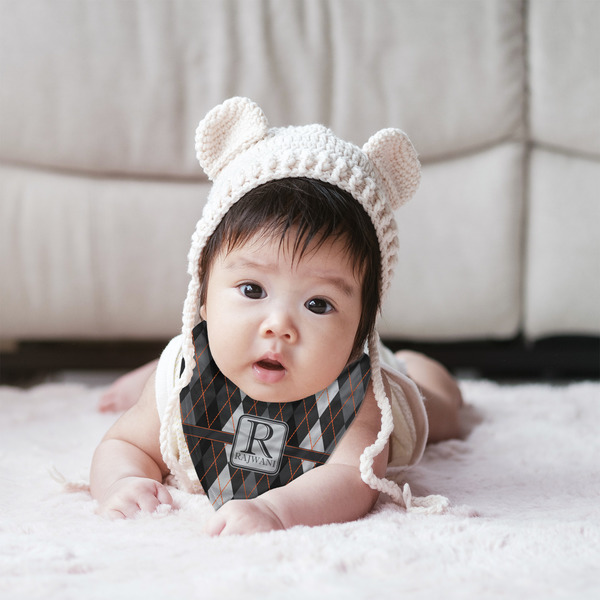 Modern Chic Argyle Bandana Bib - (Lifestyle 2 girl)