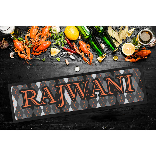 Modern Chic Argyle Bar Mat - Large - LIFESTYLE