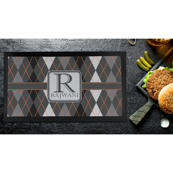 Modern Chic Argyle Bar Mat - Small - LIFESTYLE