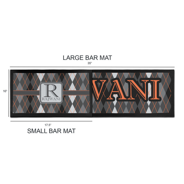 Modern Chic Argyle Bar Mats - Sizing Chart