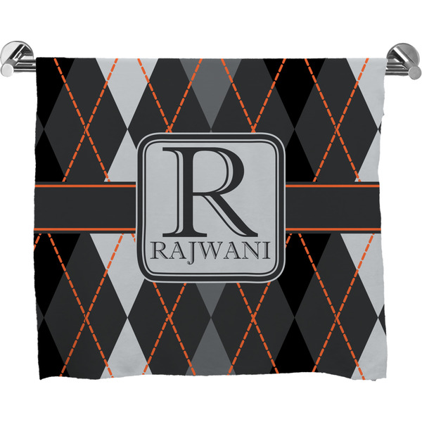 Custom Modern Chic Argyle Bath Towel (Personalized)