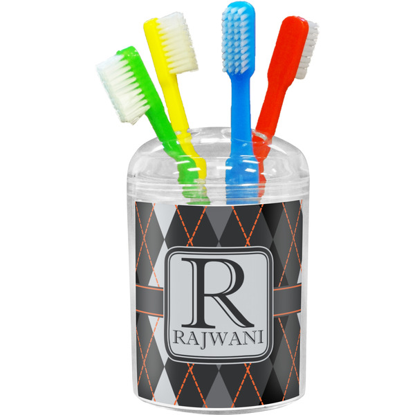 Custom Modern Chic Argyle Toothbrush Holder (Personalized)