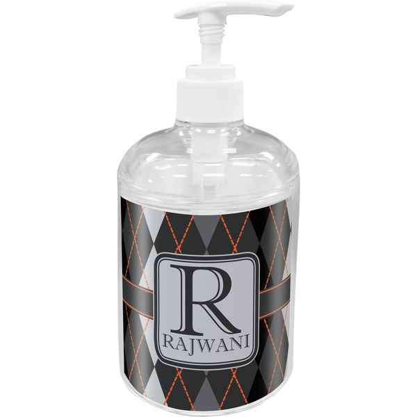 Custom Modern Chic Argyle Acrylic Soap & Lotion Bottle (Personalized)