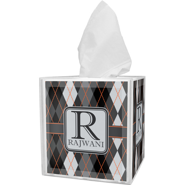 Custom Modern Chic Argyle Tissue Box Cover (Personalized)