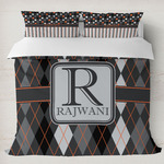 Modern Chic Argyle Duvet Cover Set - King (Personalized)