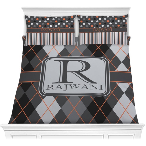 Custom Modern Chic Argyle Comforter Set - Full / Queen (Personalized)