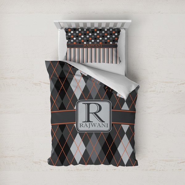 Custom Modern Chic Argyle Duvet Cover Set - Twin (Personalized)