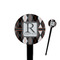 Modern Chic Argyle 4" Round Plastic Food Picks - Black - Single Sided (Personalized)