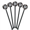 Modern Chic Argyle Black Plastic 5.5" Stir Stick - Round - Fan View