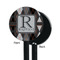 Modern Chic Argyle Black Plastic 5.5" Stir Stick - Single Sided - Round - Front & Back