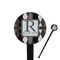 Modern Chic Argyle 7" Round Plastic Stir Sticks - Black - Single Sided (Personalized)