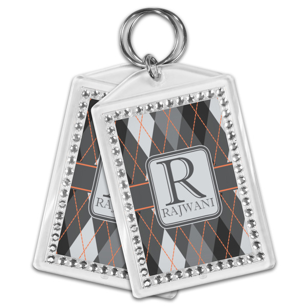 Modern Chic Argyle Bling Keychain - MAIN