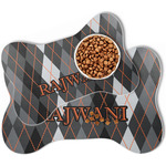 Modern Chic Argyle Bone Shaped Dog Food Mat (Personalized)