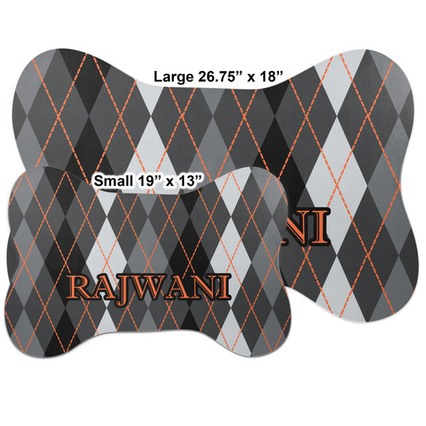 Modern Chic Argyle Bone Shaped Mat Comparison