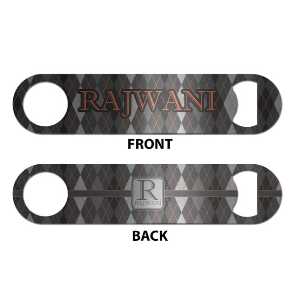 Modern Chic Argyle Bottle Opener - Front & Back