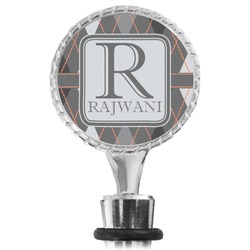 Modern Chic Argyle Wine Bottle Stopper (Personalized)