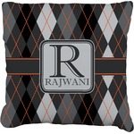 Modern Chic Argyle Faux-Linen Throw Pillow 16" (Personalized)