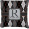 Modern Chic Argyle Faux-Linen Throw Pillow 16" (Personalized)