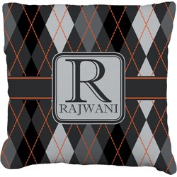 Modern Chic Argyle Faux-Linen Throw Pillow 18" (Personalized)