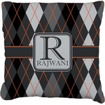 Modern Chic Argyle Faux-Linen Throw Pillow 20" (Personalized)