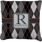 Modern Chic Argyle Faux-Linen Throw Pillow 26" (Personalized)