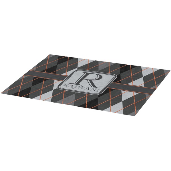 Modern Chic Argyle Burlap Placemat (Angle View)