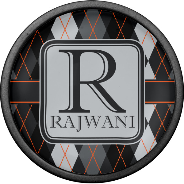 Modern Chic Argyle Cabinet Knob - Black - Front