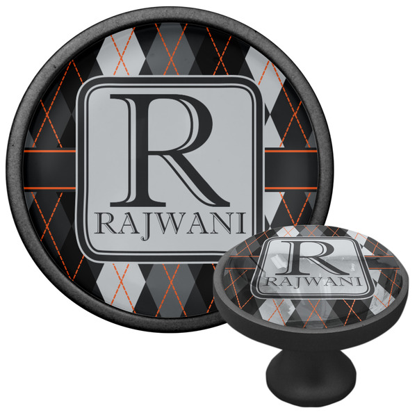 Modern Chic Argyle Cabinet Knob - Black - Multi Angle