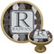 Modern Chic Argyle Cabinet Knob - Gold (Personalized)