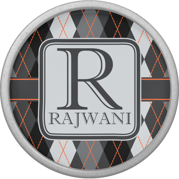 Modern Chic Argyle Cabinet Knob - Nickel - Front