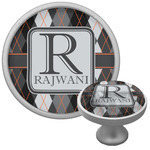 Modern Chic Argyle Cabinet Knob (Silver) (Personalized)