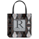 Modern Chic Argyle Canvas Tote Bag - Small - 13"x13" (Personalized)