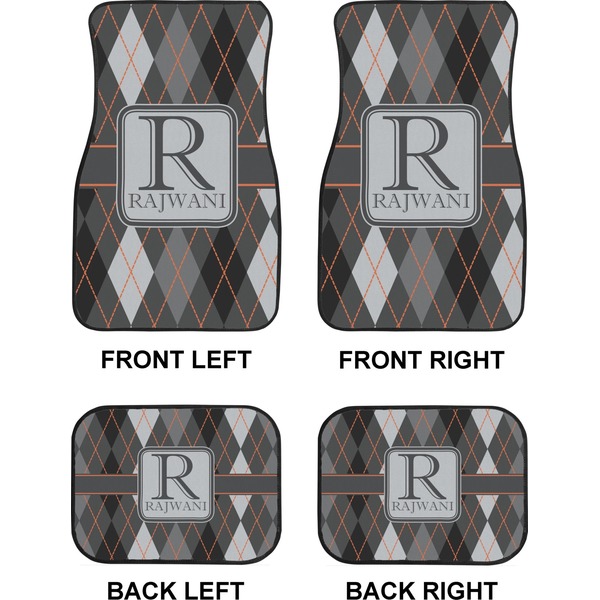 Modern Chic Argyle Car Floor Mats Set (2F + 2B)