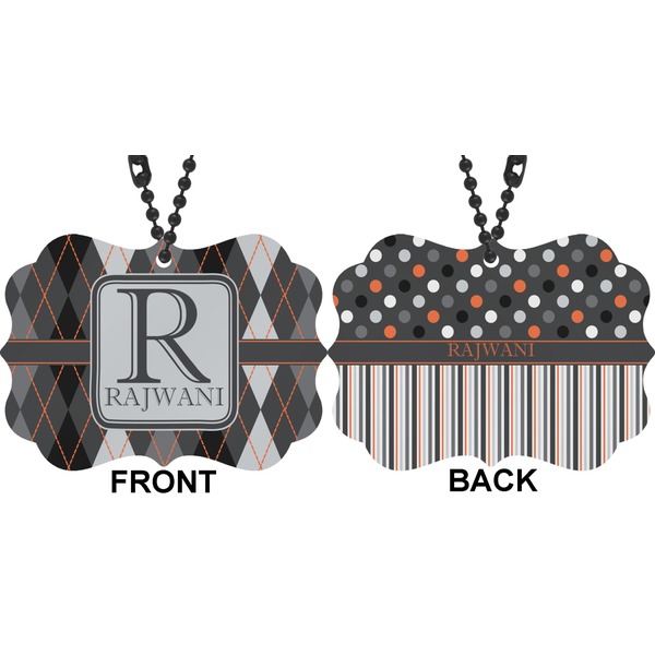 Modern Chic Argyle Car Ornament (Approval)
