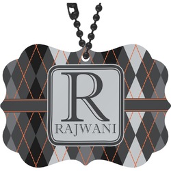 Modern Chic Argyle Rear View Mirror Charm (Personalized)