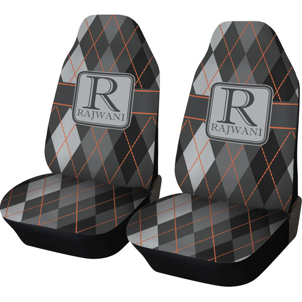 Custom Modern Chic Argyle Car Seat Covers (Set of Two) (Personalized)