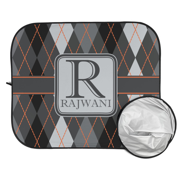 Modern Chic Argyle Car Sun Shades - FOLDED & UNFOLDED